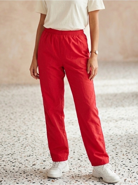 Teddi Pants - Vintage TEDDI Joggers Streetwear Gorpcore Pants Pull On Red Athletic 80’s XL